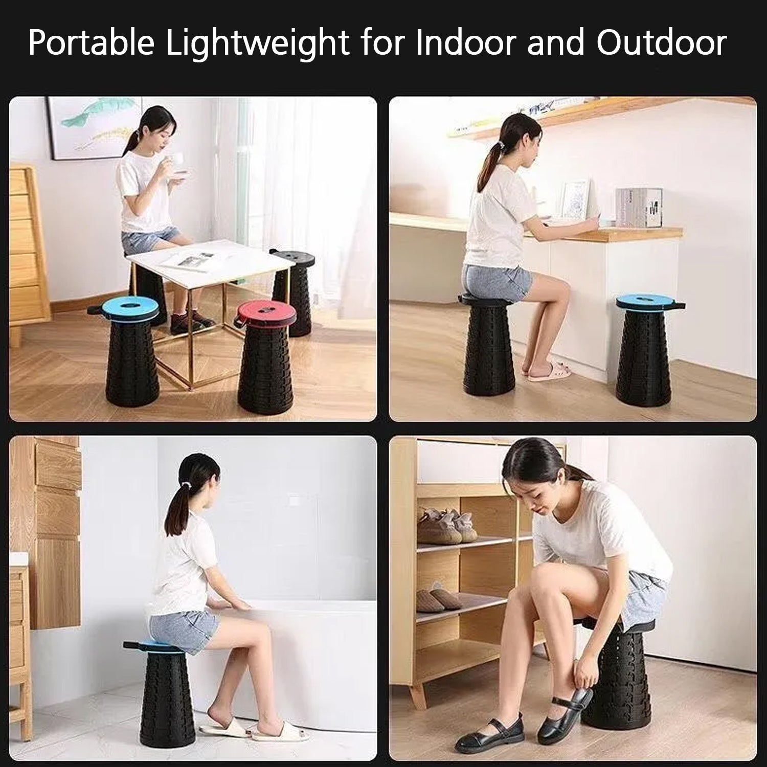 Foldable Retractable Height Adjusting Stool Space Saving Telescopic Stool for Fishing Hiking Stool for Adults and Kids. - Springkart 