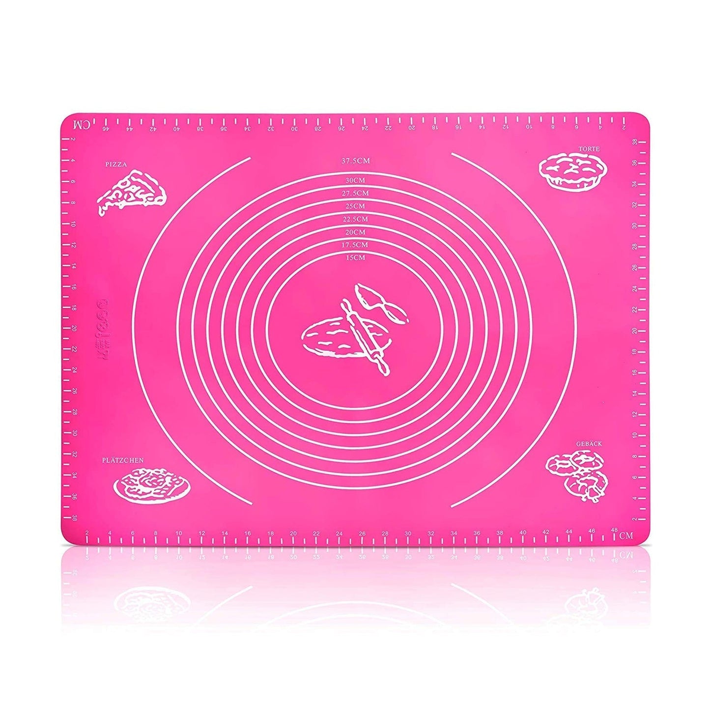 Silicone baking mat for rolling dough, fondant, and chapati