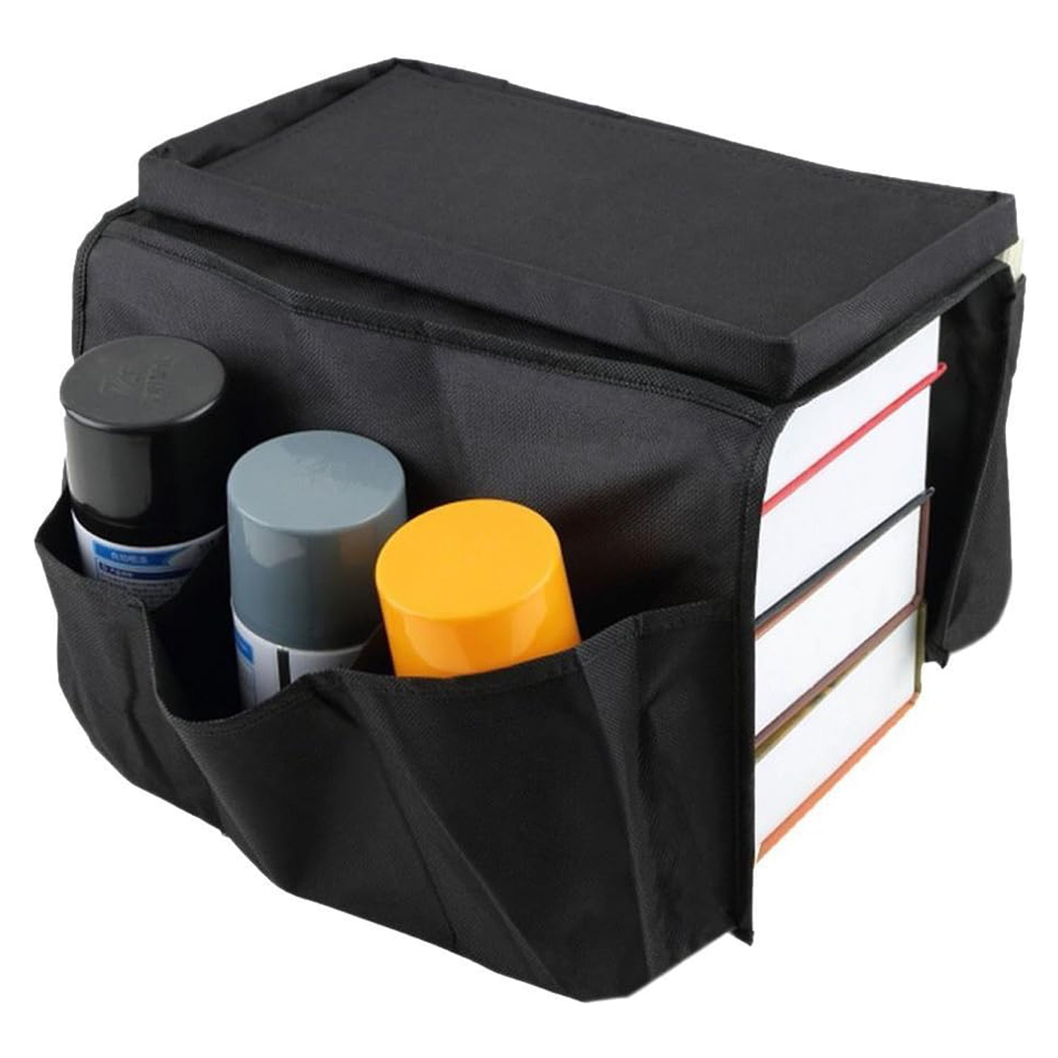 Sofa Arm Rest Hanging Storage Bag, Storage Bag for Sofa Ideal for Sorting Magazines Books (Black) - Springkart 