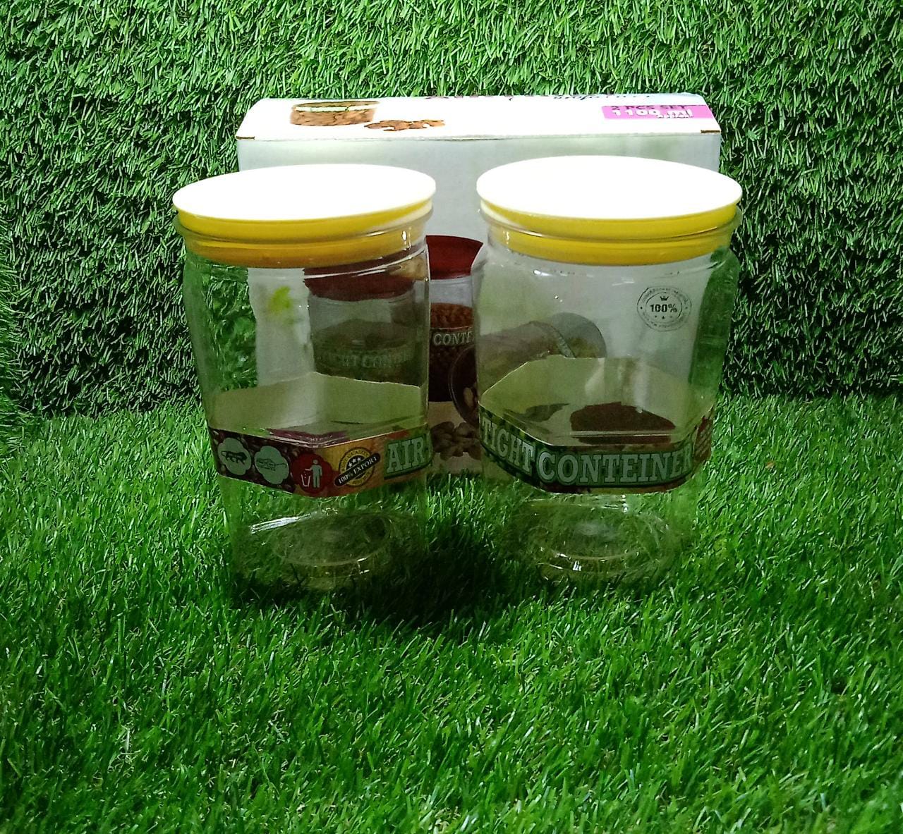 Air Tight Kitchen Storage Container for Rice | Dal | Atta, BPA-Free, Flour | Cereals | Snacks | Stackable | Modular, Round. (Approx - 1100Ml, Set of 2pcs) - Springkart 