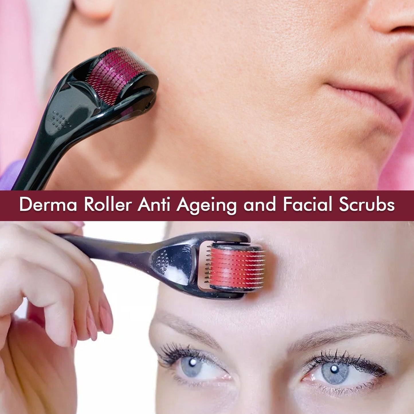Derma Roller Anti Ageing and Facial Scrubs & Polishes Scar Removal Hair Regrowth (0.75mm) - Springkart 