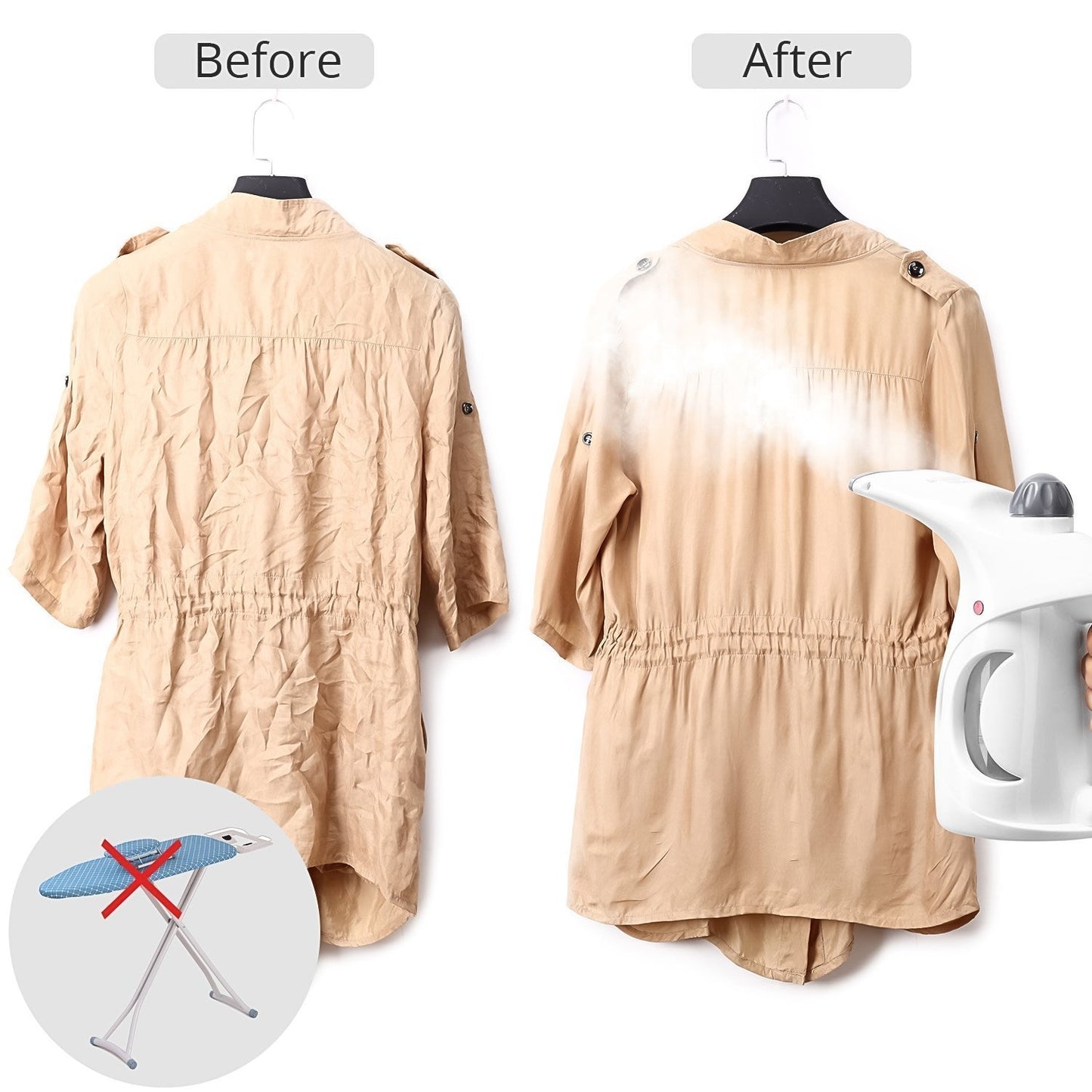 Portable Handheld Garment & Facial Steamer (1 Pc) - Springkart 