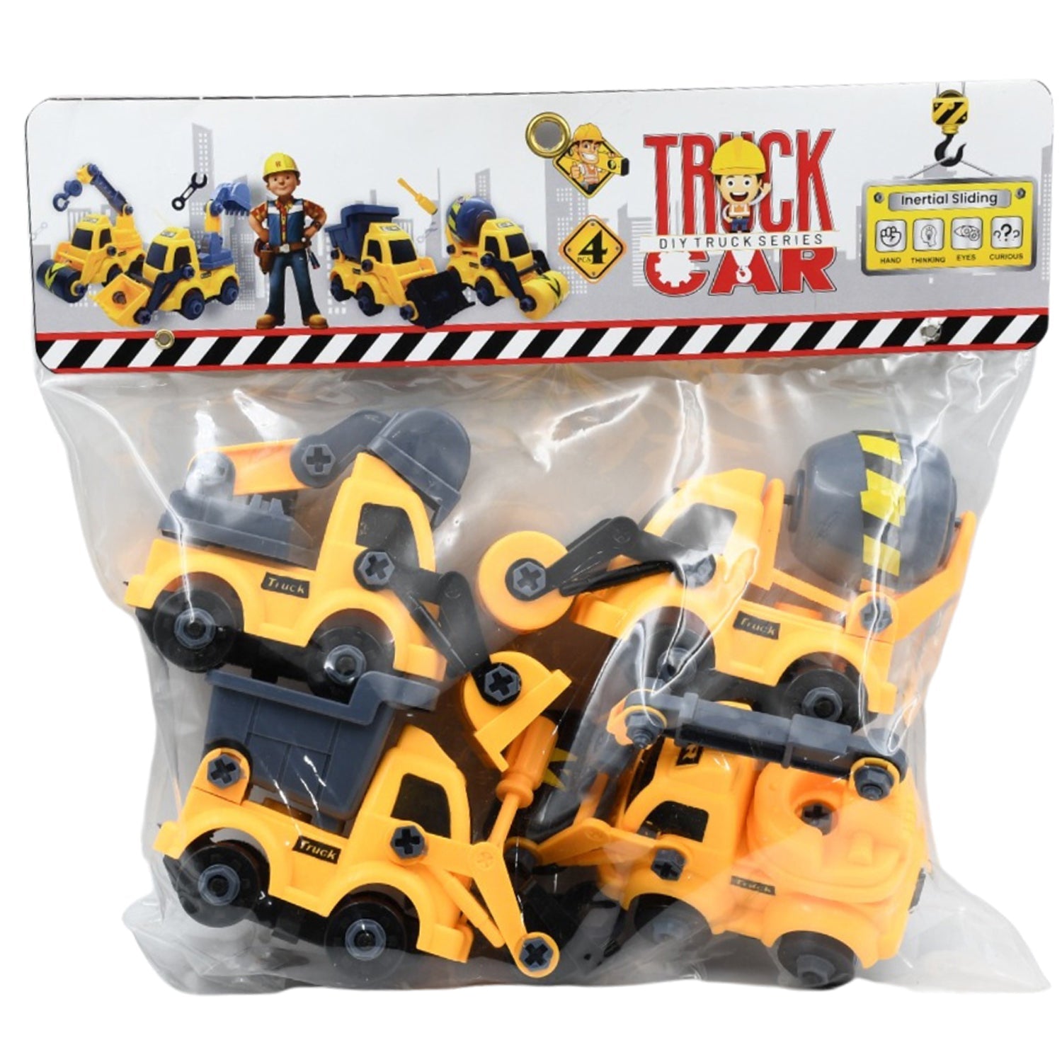 Engineering vehicles Nut Assembly Vehicle Toy, DIY Nut Assembly Vehicle Model Toy Highly Simulation Children Kids Car Model Toy Set (4 Pc Set) - Springkart 