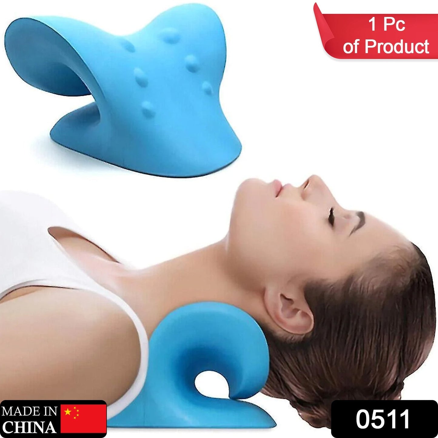 Neck Relaxer | Cervical Pillow for Neck & Shoulder Pain | Chiropractic Acupressure Manual Massage | Medical Grade Material | Recommended by Orthopaedics - Springkart 