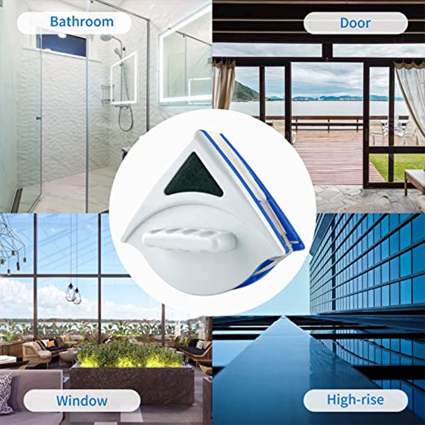 Double face glass cleaner Window Squeegee, Magnetic Window Washing Equipment. - Springkart 