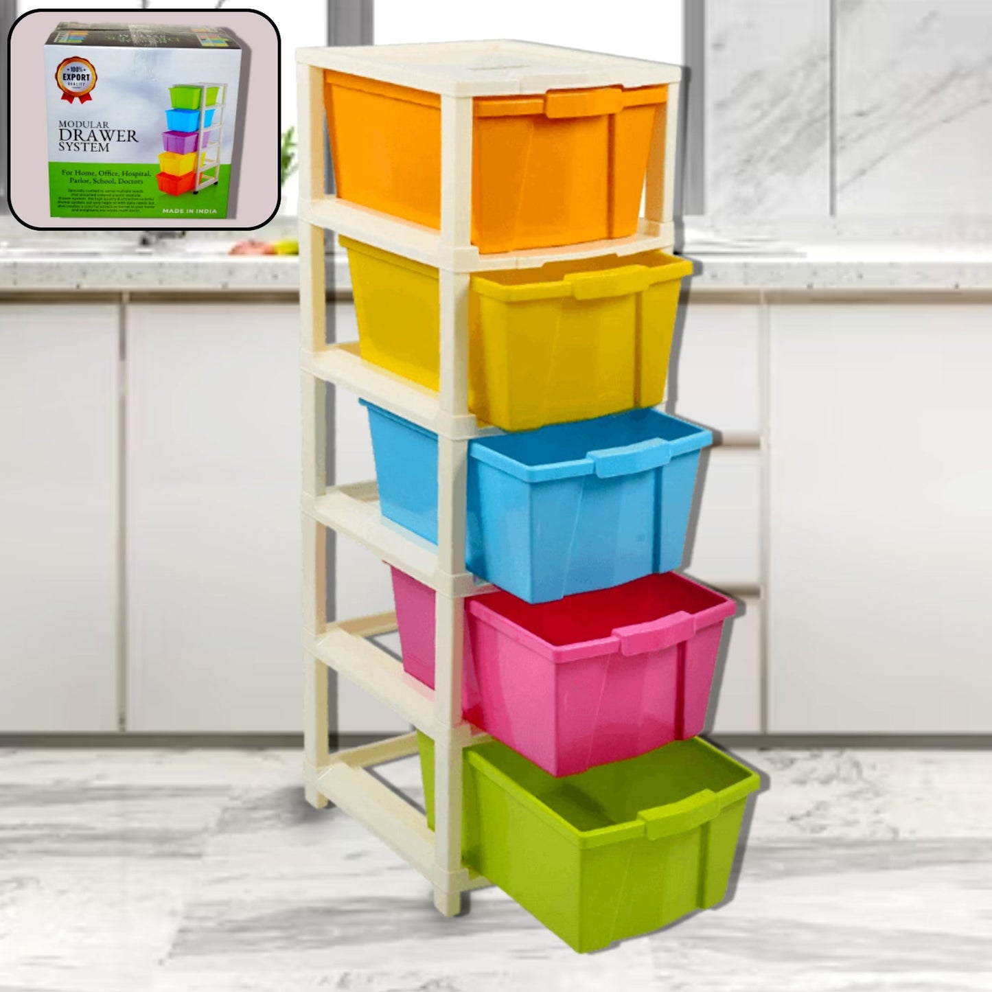 Multipurpose Modular Drawer Organizer Storage Box - 5 Layers - Springkart 