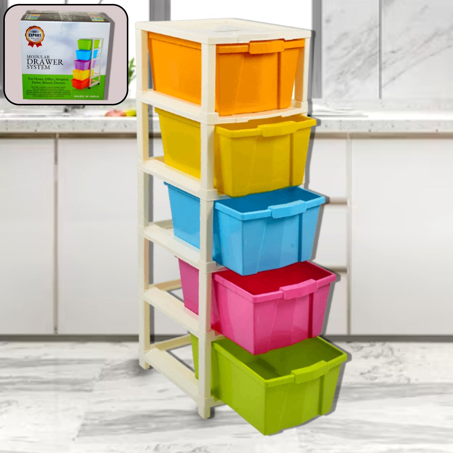 Multipurpose Modular Drawer Organizer Storage Box - 5 Layers - Springkart 