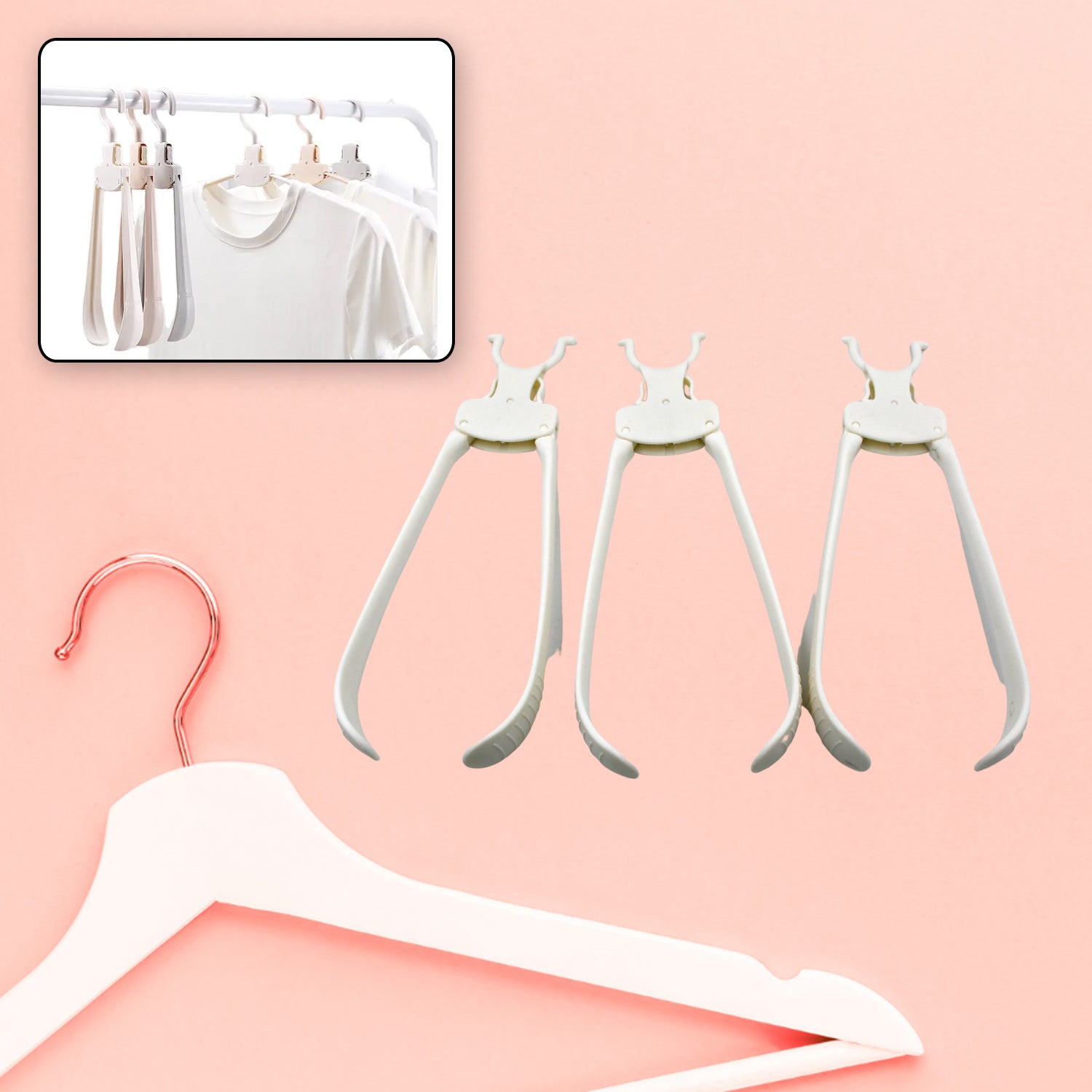 Cloth Hanger 6 in 1 Multi-Layer Hanging Mass Pants Rack Stainless Steel Pants Hangers Folding Storage Rack Space Saver Storage for Trousers Scarf Tie Belt - Springkart 