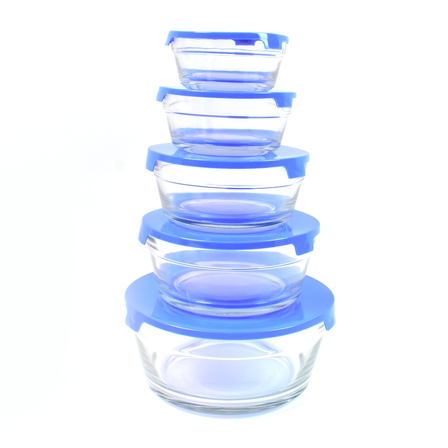 Modern Glass Bowl Set Mixing / Storage Bowls with Lids (5 Pcs Set) - Springkart 
