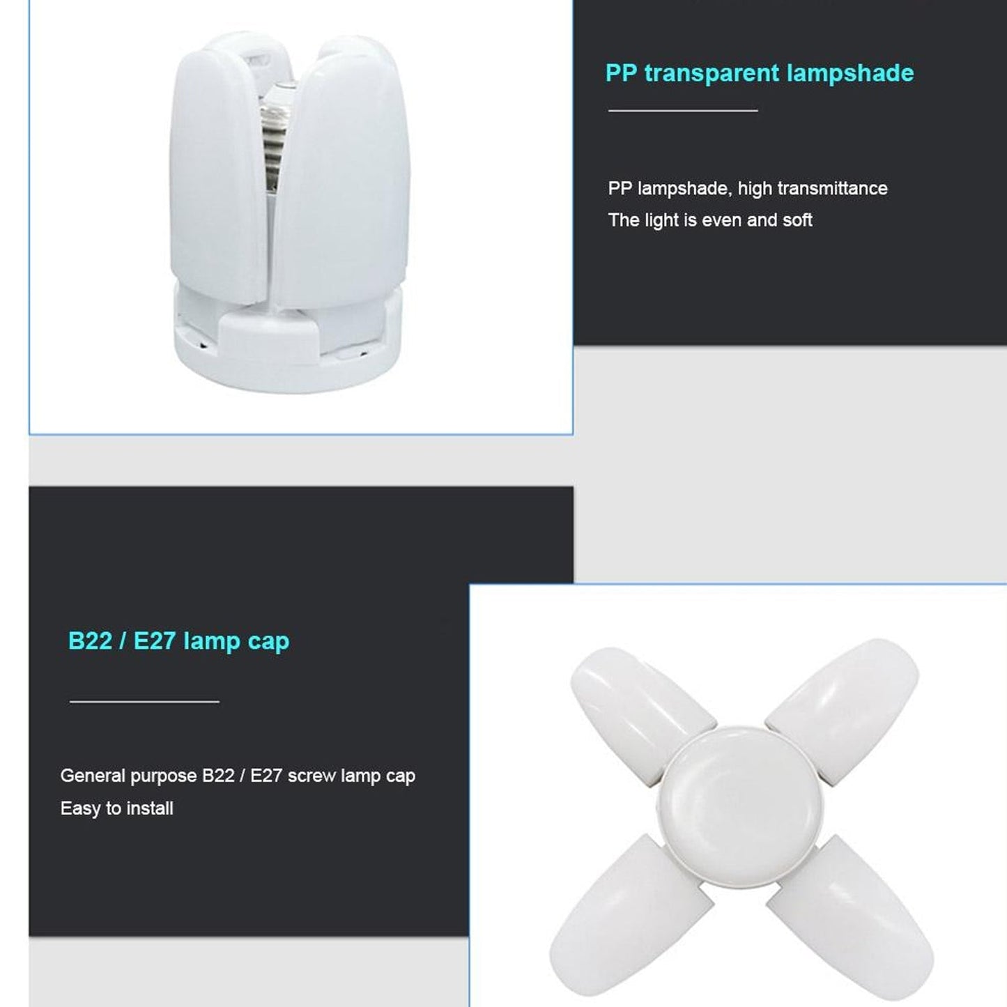 Fan Blade Led Bulb 28V Foldable LED Blade Fan Bulb ( 1 pc ) - Springkart 