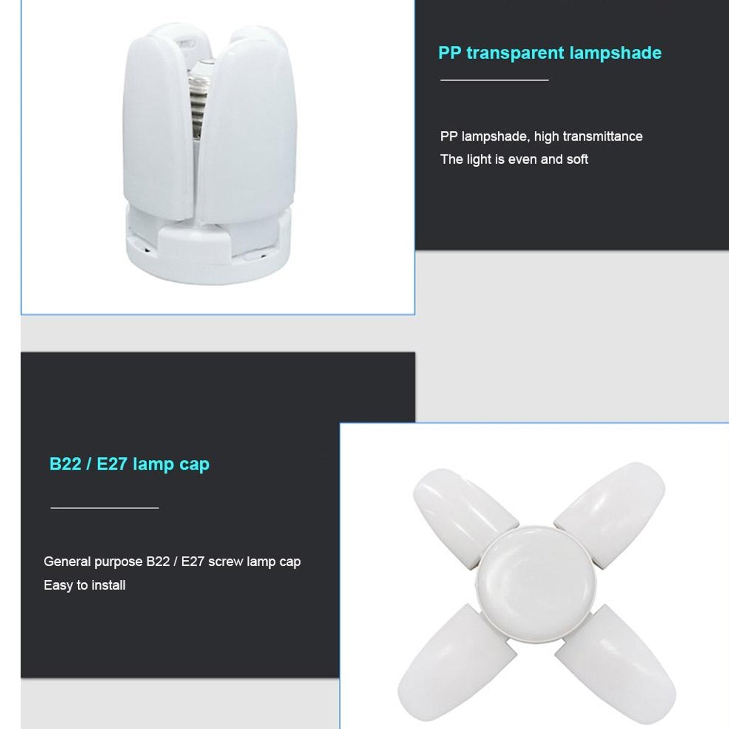 Fan Blade Led Bulb 28V Foldable LED Blade Fan Bulb ( 1 pc ) - Springkart 