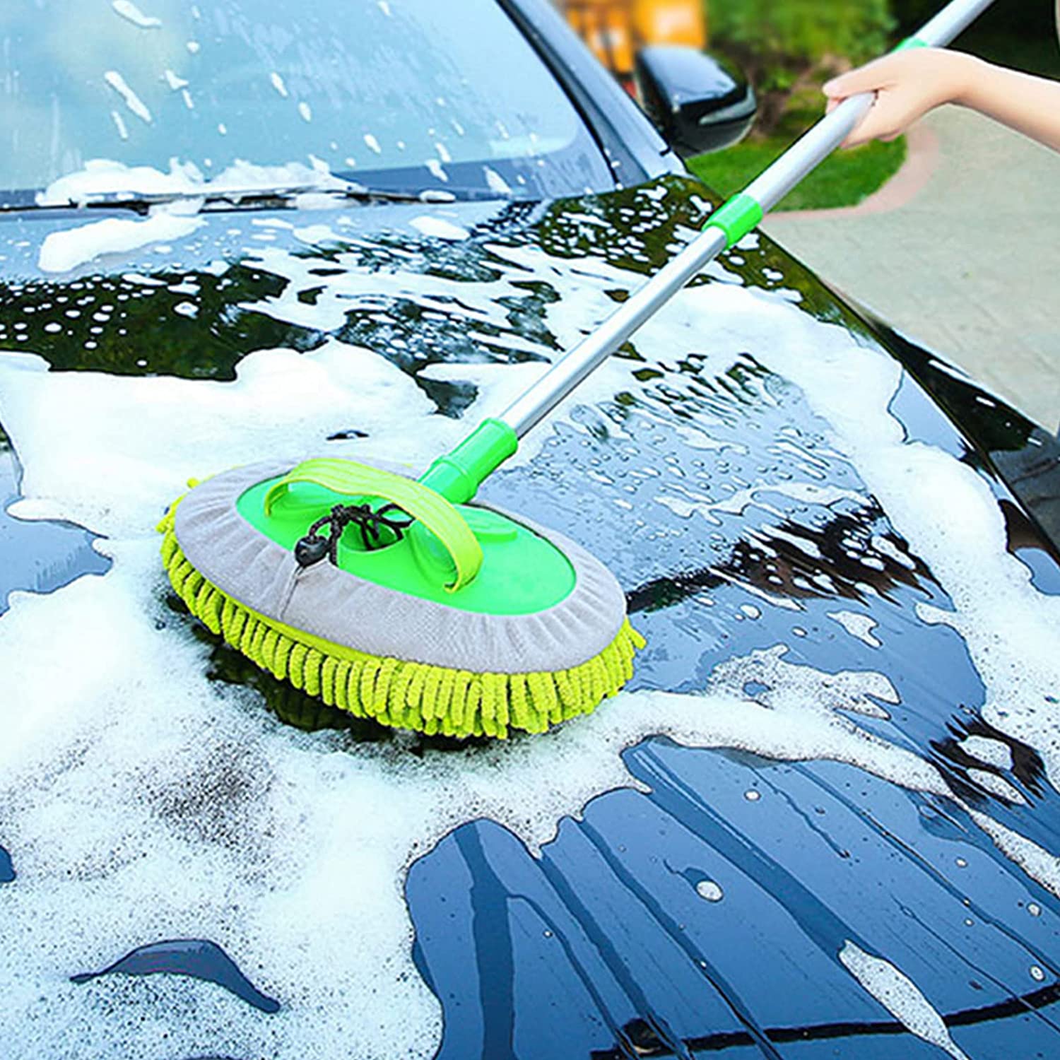 Car Duster Microfiber Flexible Duster Car Wash | Car Cleaning Accessories | Microfiber | brush | Dry / Wet Home, Kitchen, Office Cleaning Brush Extendable Handle - Springkart 