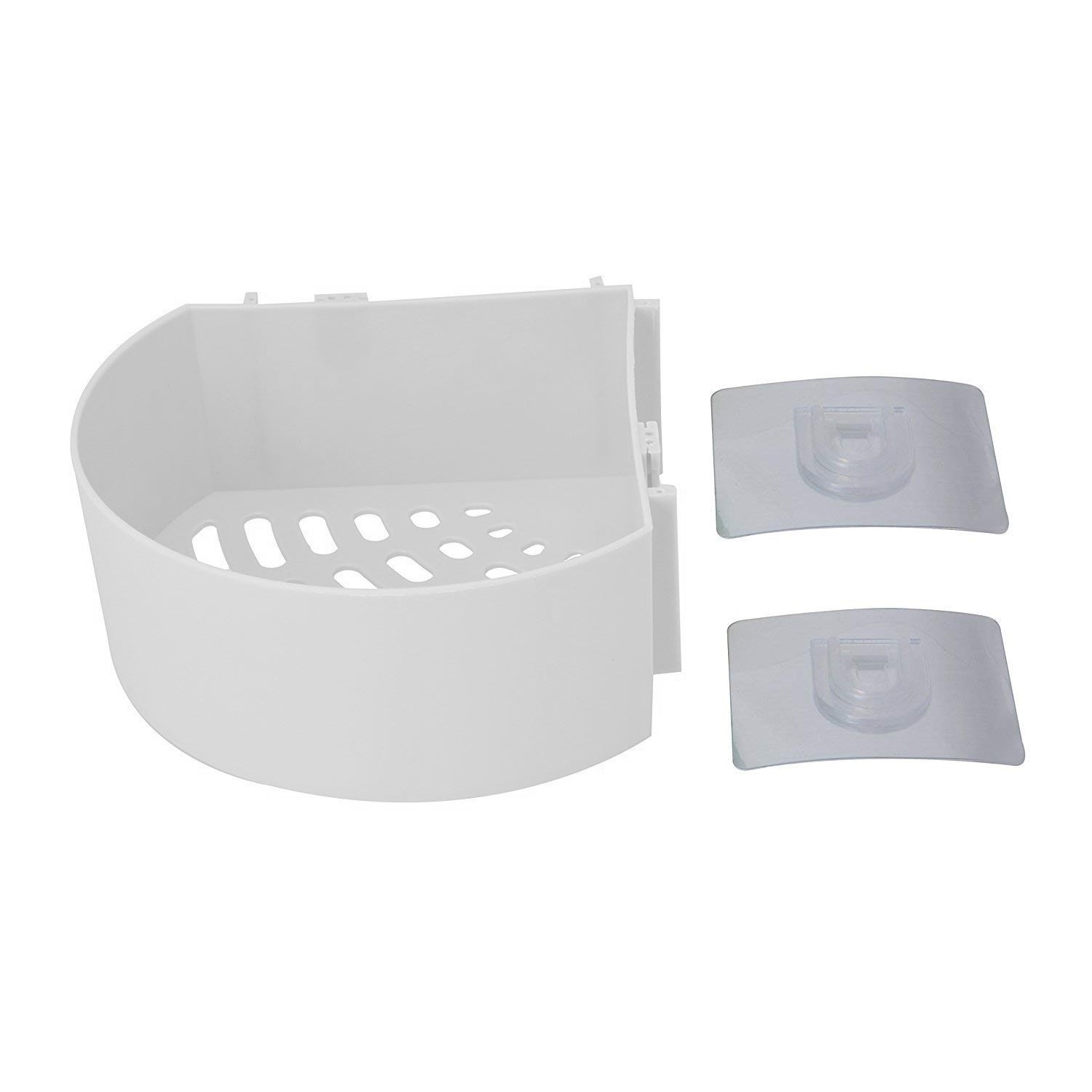 Corner Shelf Bathroom Kitchen Rack Self Adhesive Shower Caddy Plastic Triangle Wall Mount Storage Basket - Springkart 