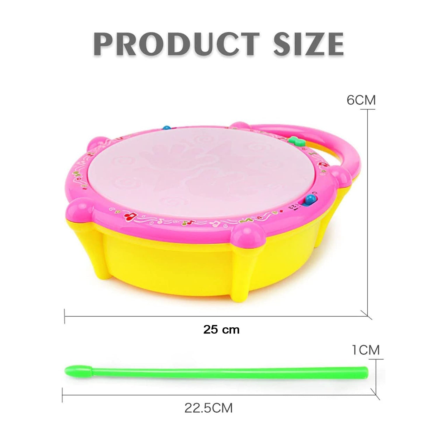 Flash Drum Toys for Kids with Light & Musical Sound Colorful Plastic Baby Drum Musical Toys for Children Baby Toy Instrument Best Gift for Boys & Girls. - Springkart 