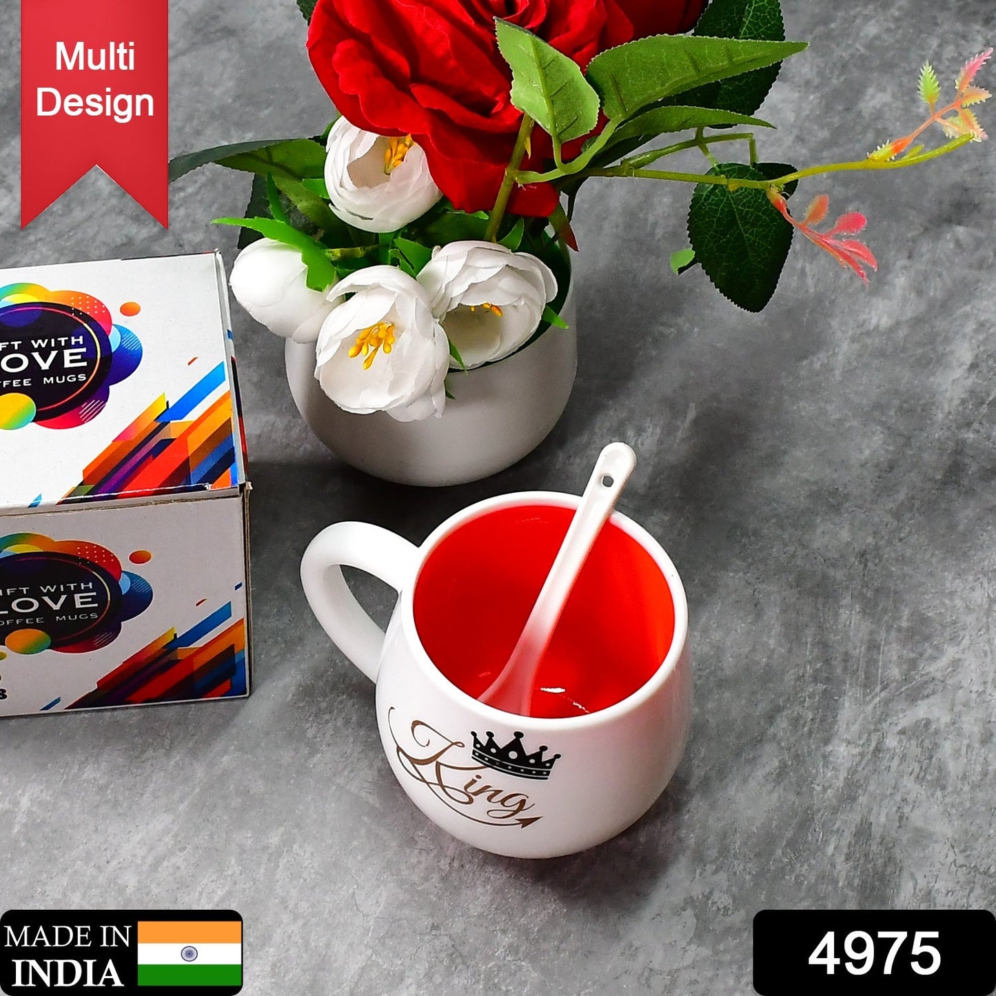 Multi design coffee Mug With Spoon and box packing. Ceramic Mugs to Gift your Best Friend Tea Mugs Coffee Mugs Microwave Safe. - Springkart 