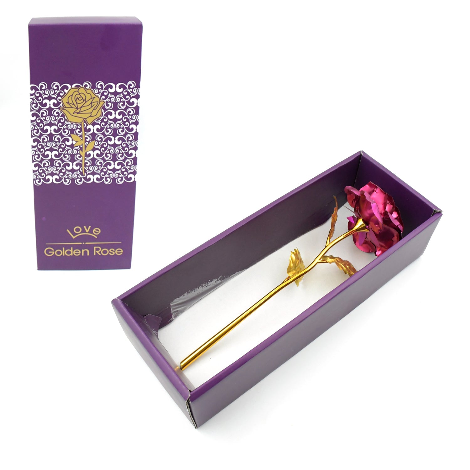 Gold Rose Artificial Rose Flower With Gift Box, Plastic Flowers Best Gifts for Friend Girl Wife Women, Golden Rose Gift for Valentine's Day, Mother's Day, Anniversary, Birthday, Wedding, Gold (1 Pc) - Springkart 