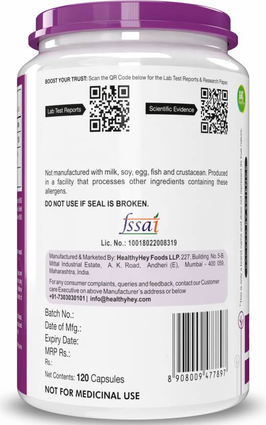 HealthyHey Nutrition Vitamin K2-MK7-100% Vegetarian Source - Support Bone Health- 55 mcg (120 No)