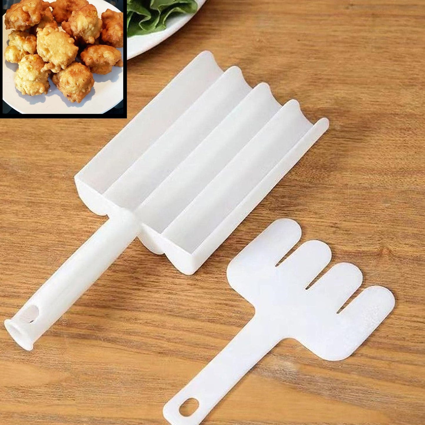 Small Multifunction Fritters Maker - Creative Fritters Scoop Multi-Function Ball Maker | Portable Maker for Making Cake Balls, Ice Cream Spoon, Doughnut, Hand Cutting Scoop(2pc Set) - Springkart 