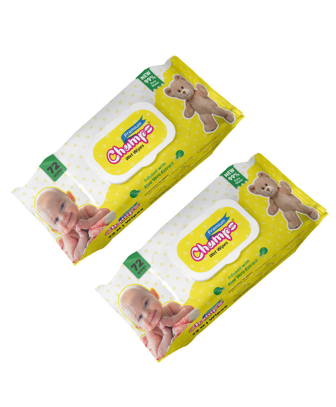 Champs Premium Wet Wipes Infused With Aloe Vera Extract Wet Wipes (72 N Wipes ) - Springkart 