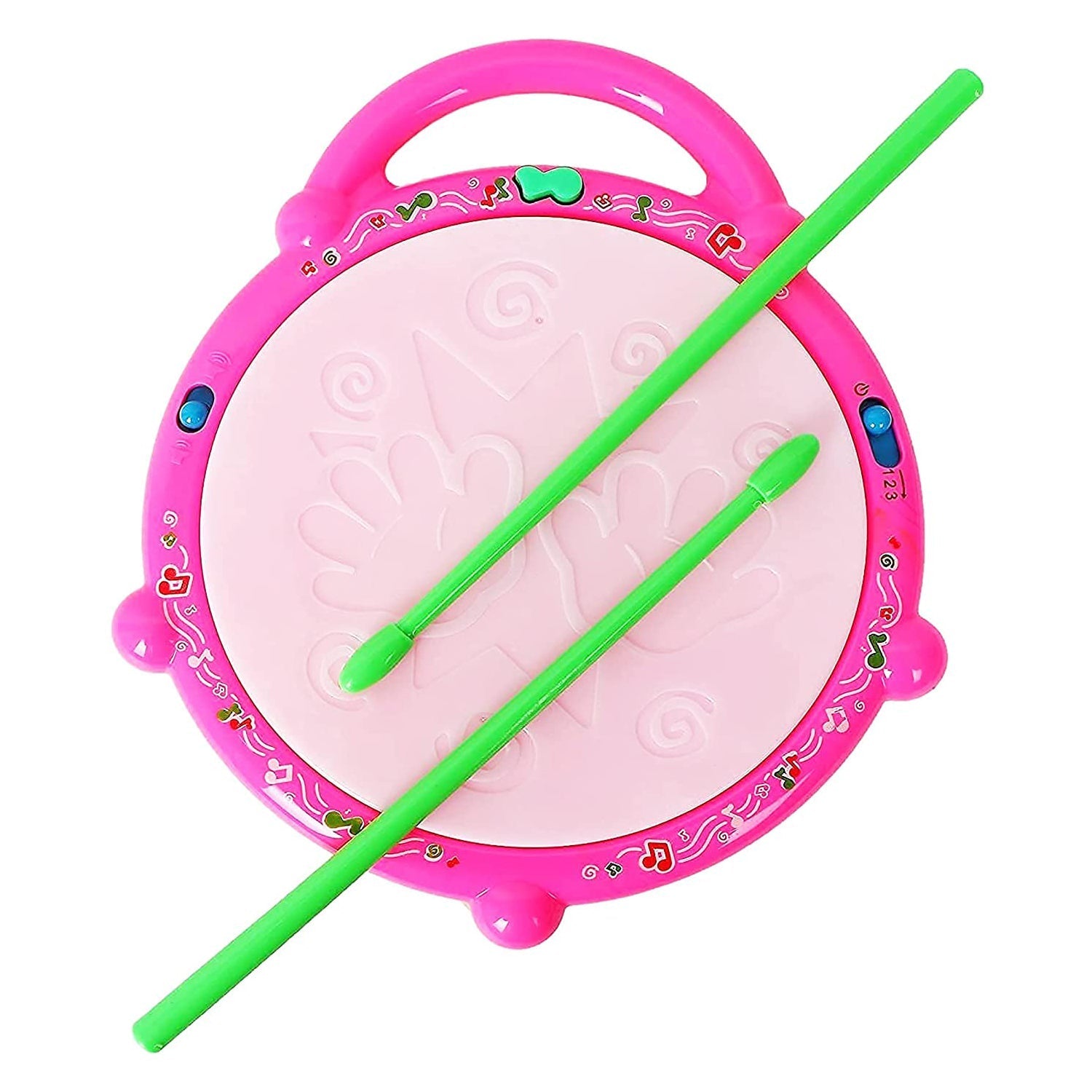 Flash Drum Toys for Kids with Light & Musical Sound Colorful Plastic Baby Drum Musical Toys for Children Baby Toy Instrument Best Gift for Boys & Girls. - Springkart 
