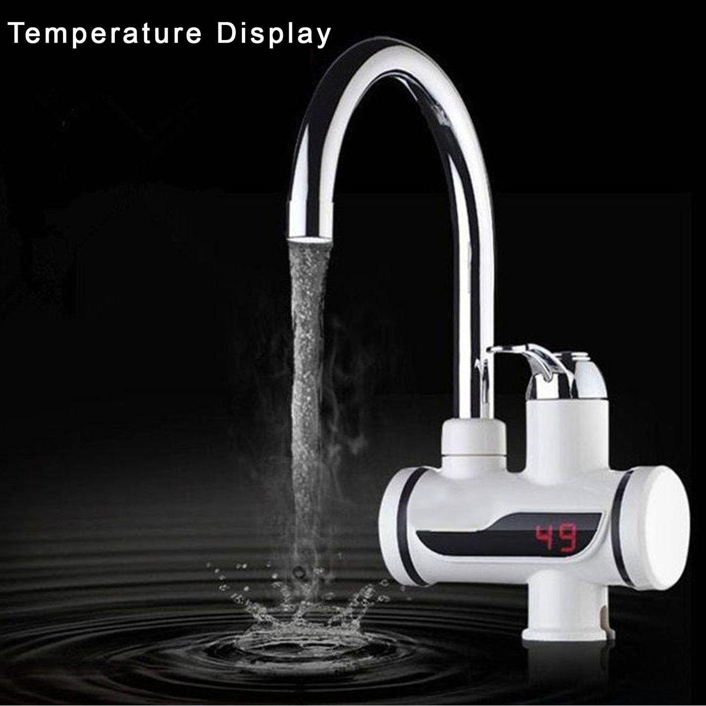 Stainless Steel LED Digital Display Instant Heating Electric Water Heater Faucet Tap, Geyser - Springkart 