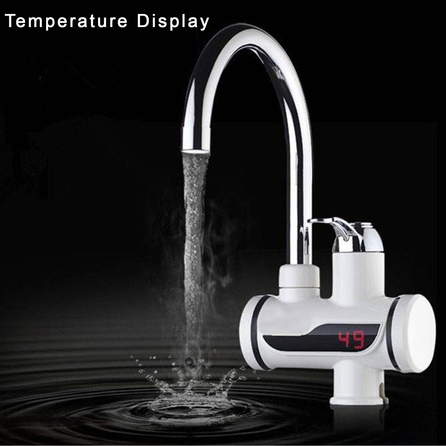 Stainless Steel LED Digital Display Instant Heating Electric Water Heater Faucet Tap, Geyser - Springkart 