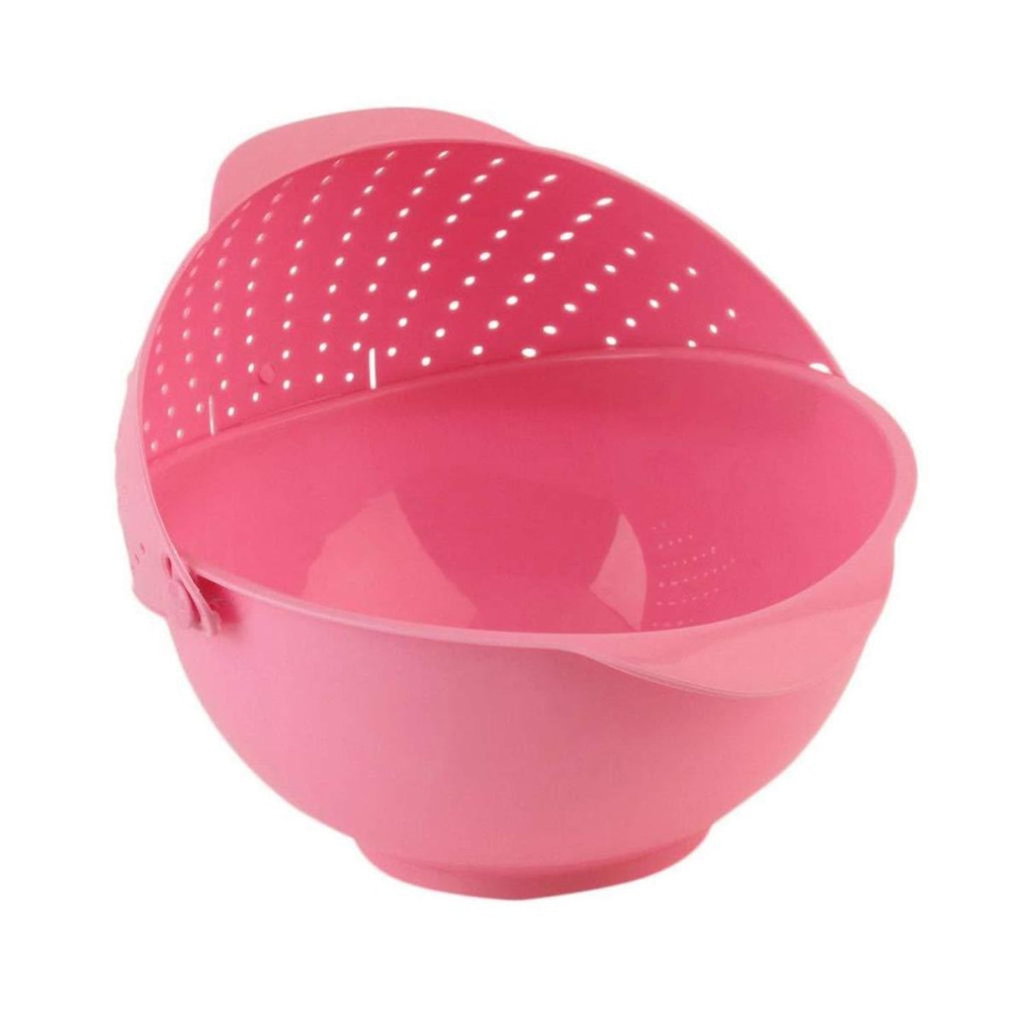 Plastic Revolving Multi Functional Rice, Vegetable Fruit Wash Basket Bowl (Multi Colour) - Springkart 