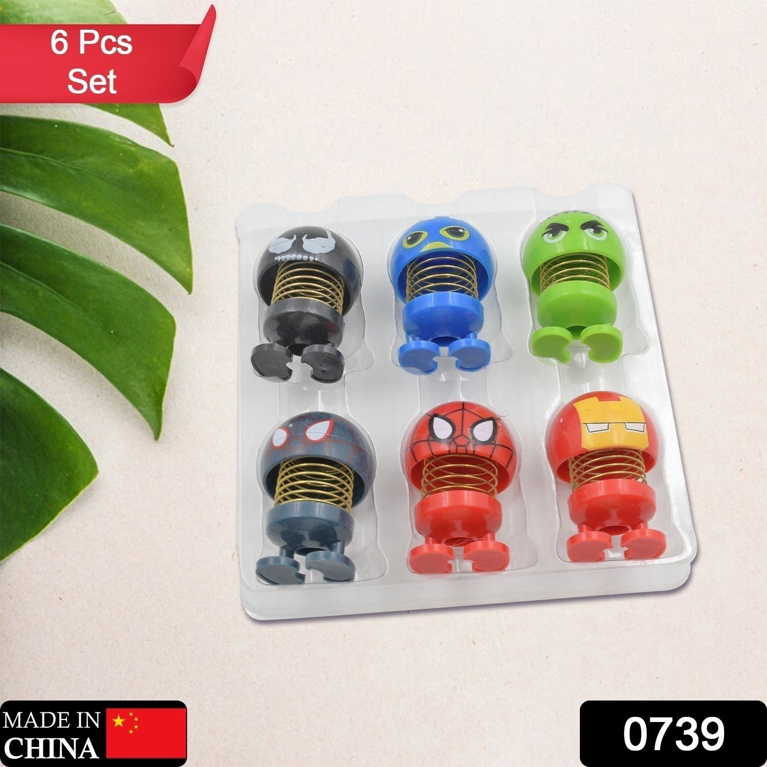 Car Dashboard Spring Dancing Toys 6 pcs / Set Car Interior Decor Bounce Doll - Springkart 