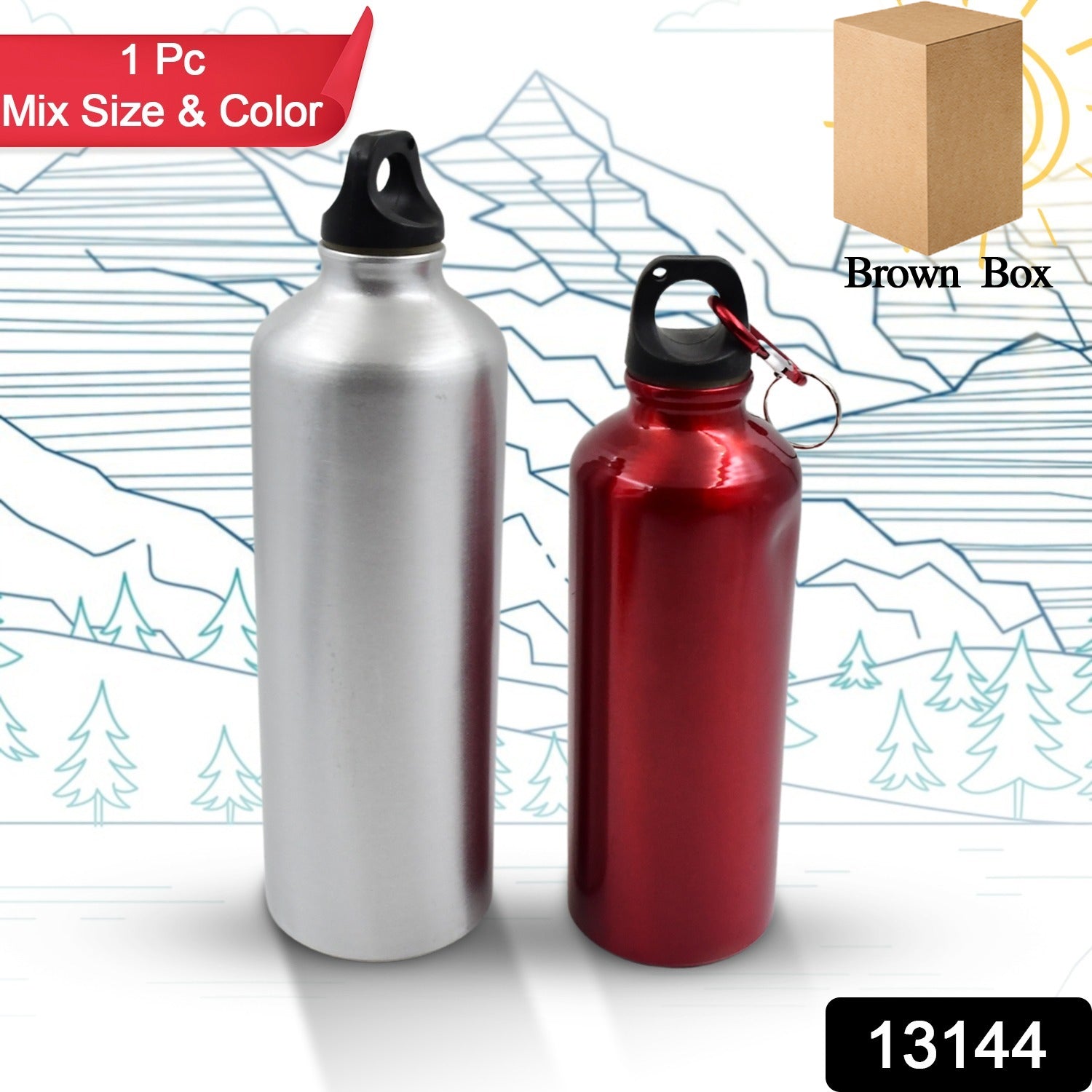 Aluminum Durable Sports Water Bottle (1 Pc / Mix Size & Color) - Springkart 