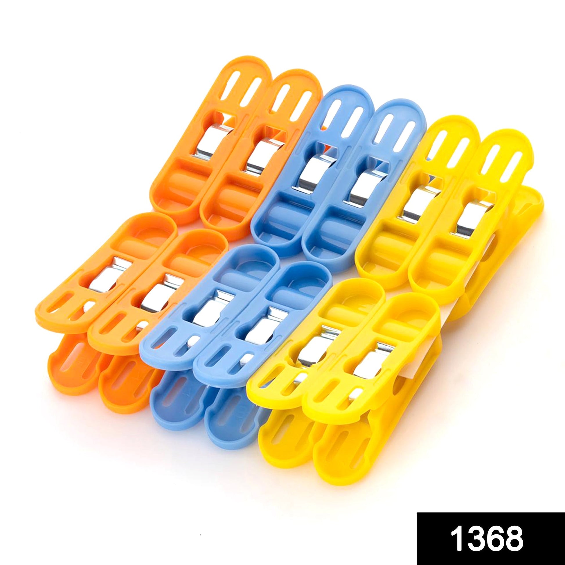 Cloth Drying Non-Slip Light Plastic Clips (Multicolour) (Pack of 12) - Springkart 