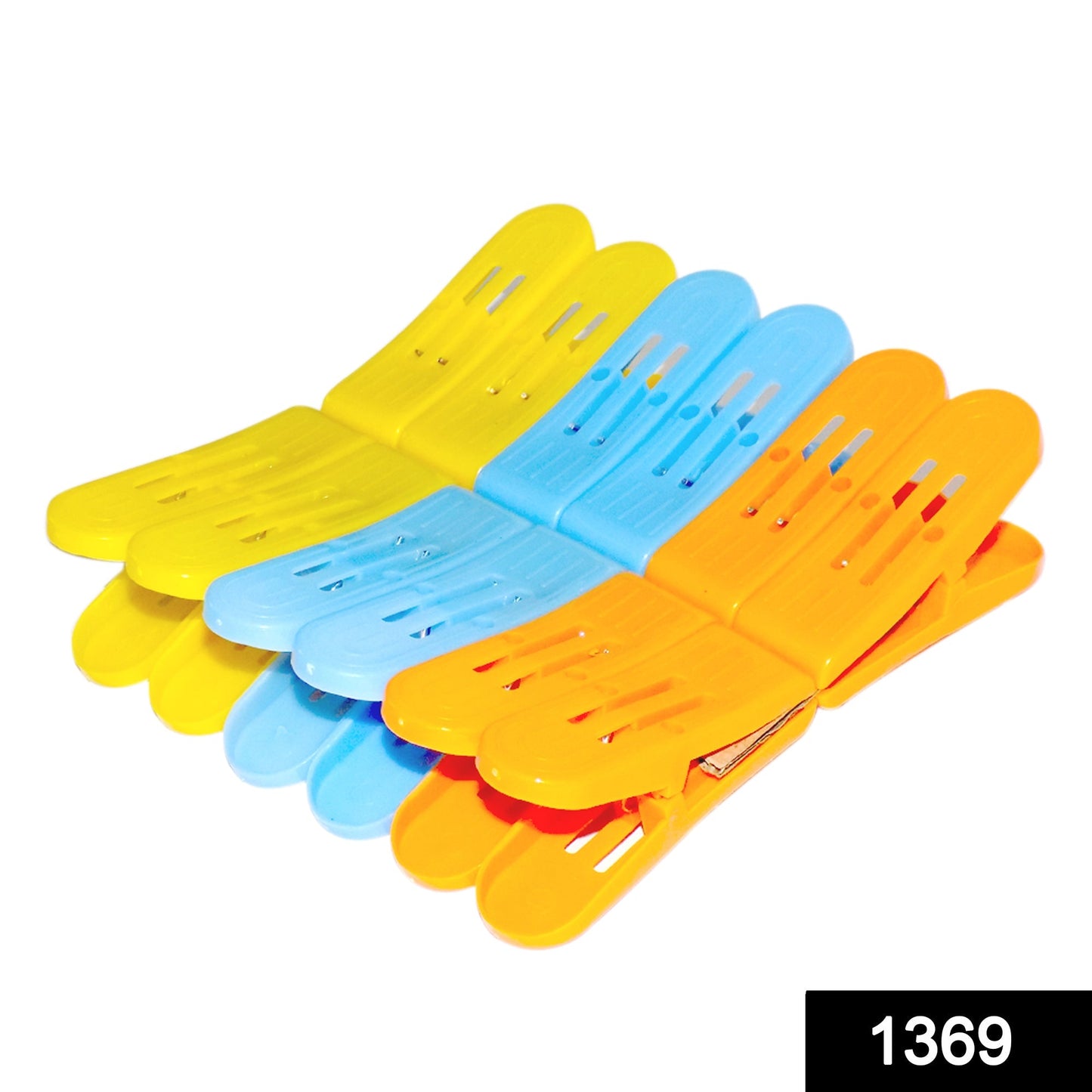 Plastic Cloth Double Pin Clips for cloth Dying cloth (multicolour) (Pack of 12) - Springkart 