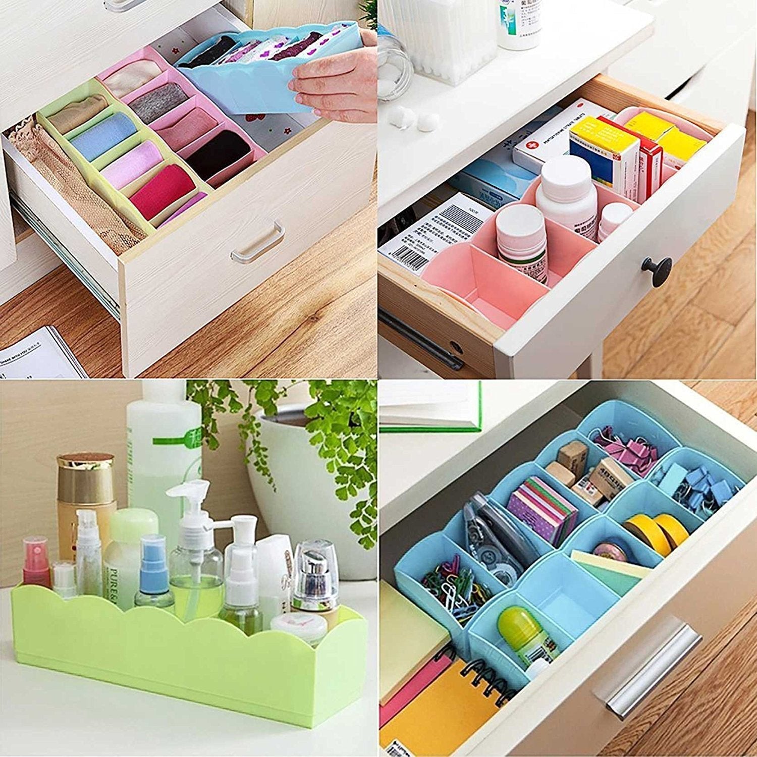 Dividers Tray Organizer Clear Plastic Bead Storage Tray (Multicolour) - Springkart 