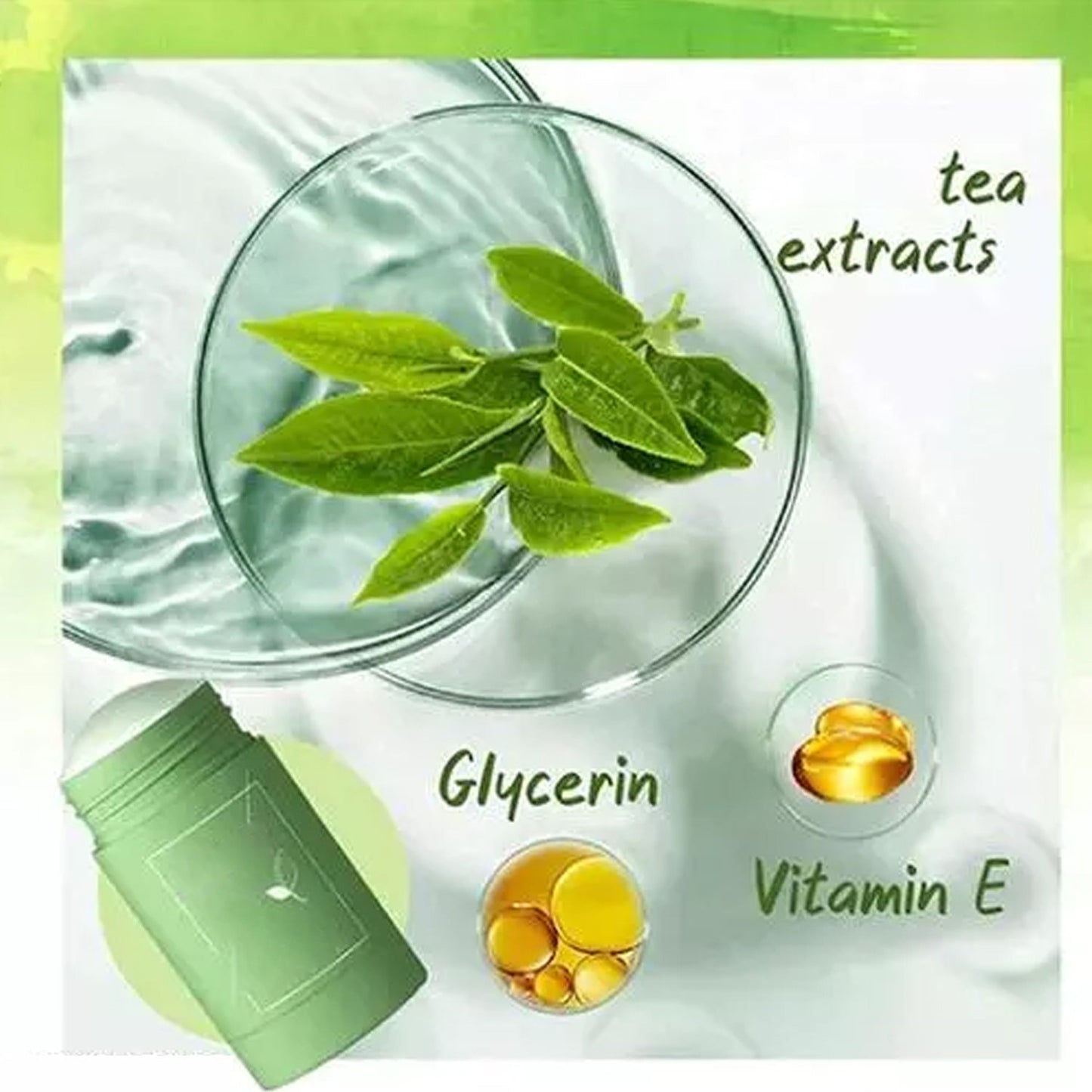Green Tea Purifying Clay Stick Mask for Acne & Oil Control - Springkart 