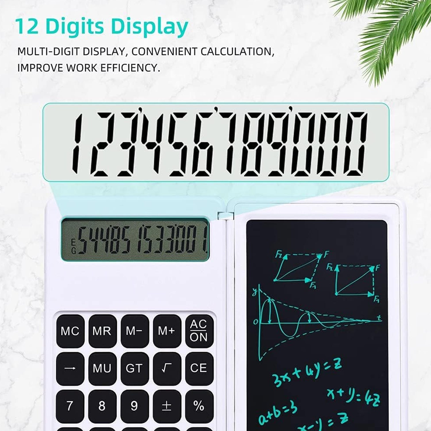 Foldable Calculator With 6 Inch LCD Tablet Digital Drawing Pad Stylus Pen Erase Button Lock Function Smart Calculator -01 - Springkart 