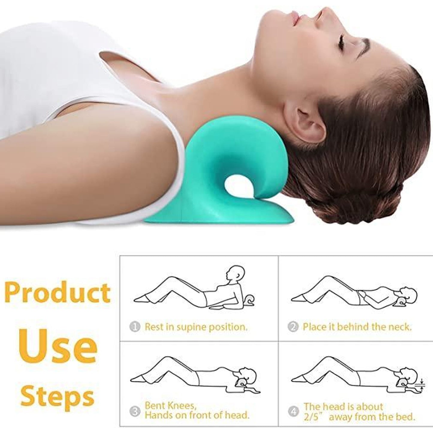 Neck Relaxer | Cervical Pillow for Neck & Shoulder Pain | Chiropractic Acupressure Manual Massage | Medical Grade Material | Recommended by Orthopaedics - Springkart 
