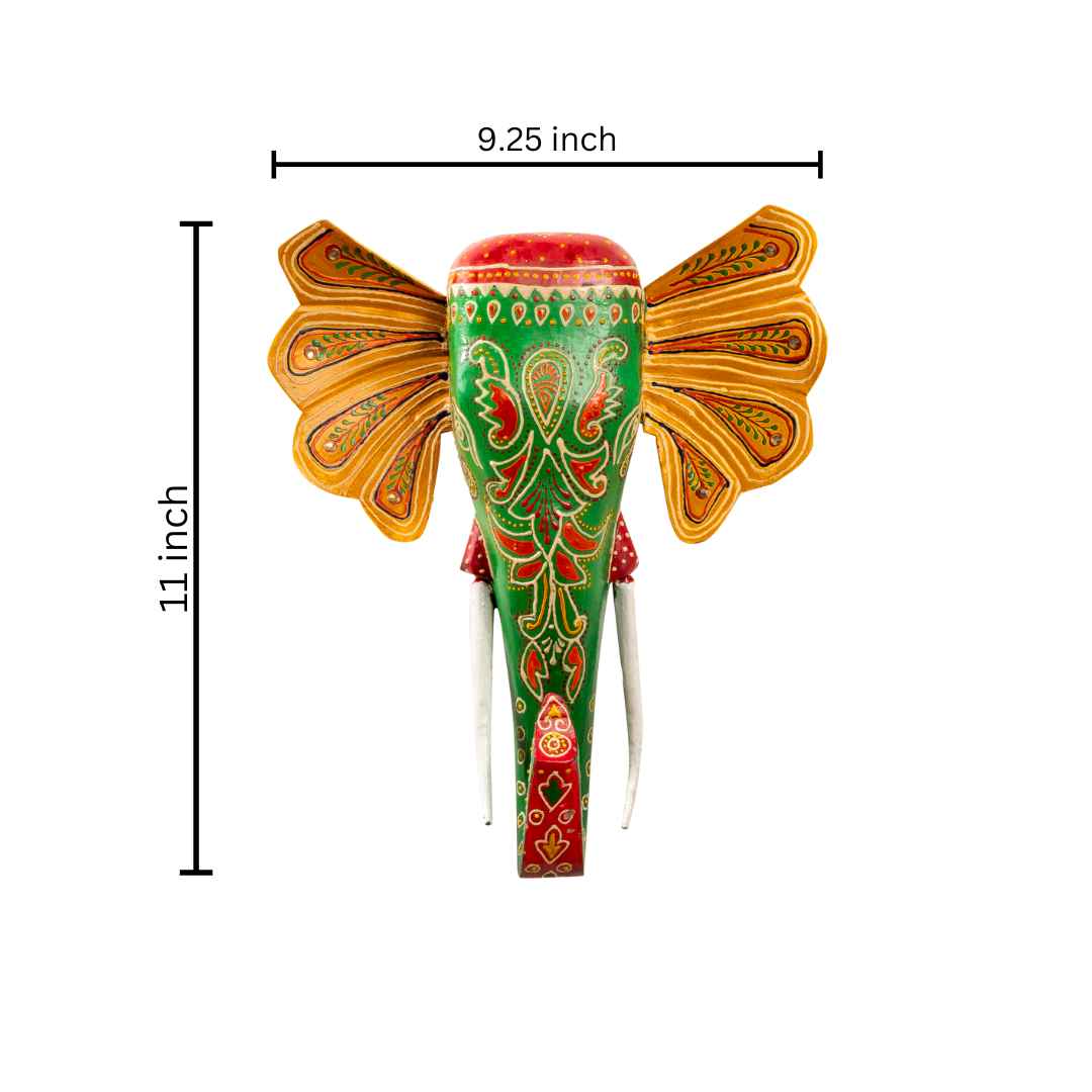 Green Handpainted Elephant Wall DecorGreen Handpainted Elephant Wall Decor                Green Handpainted Elephant Wall Decor