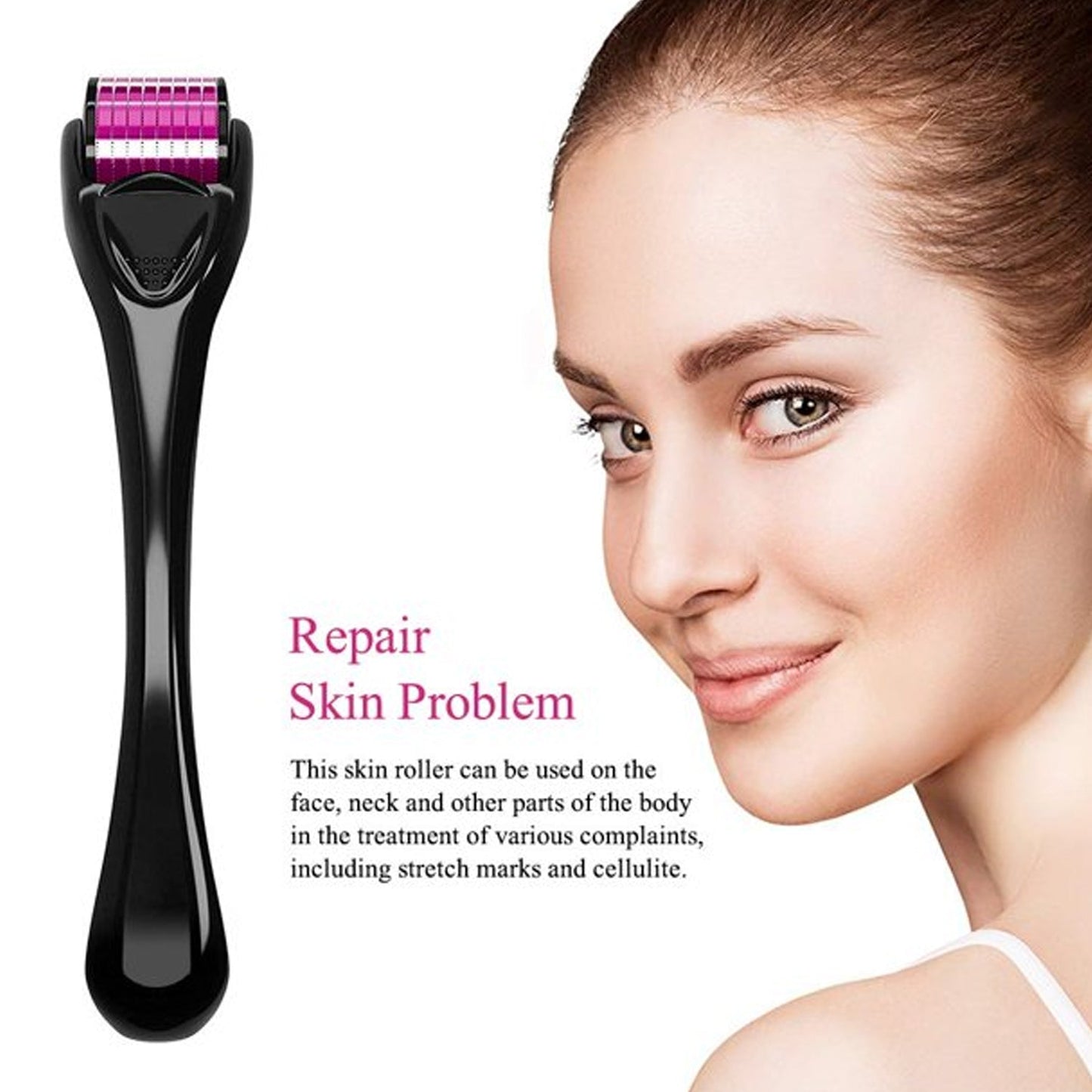 Derma Roller Anti Ageing and Facial Scrubs & Polishes Scar Removal Hair Regrowth (1mm) - Springkart 