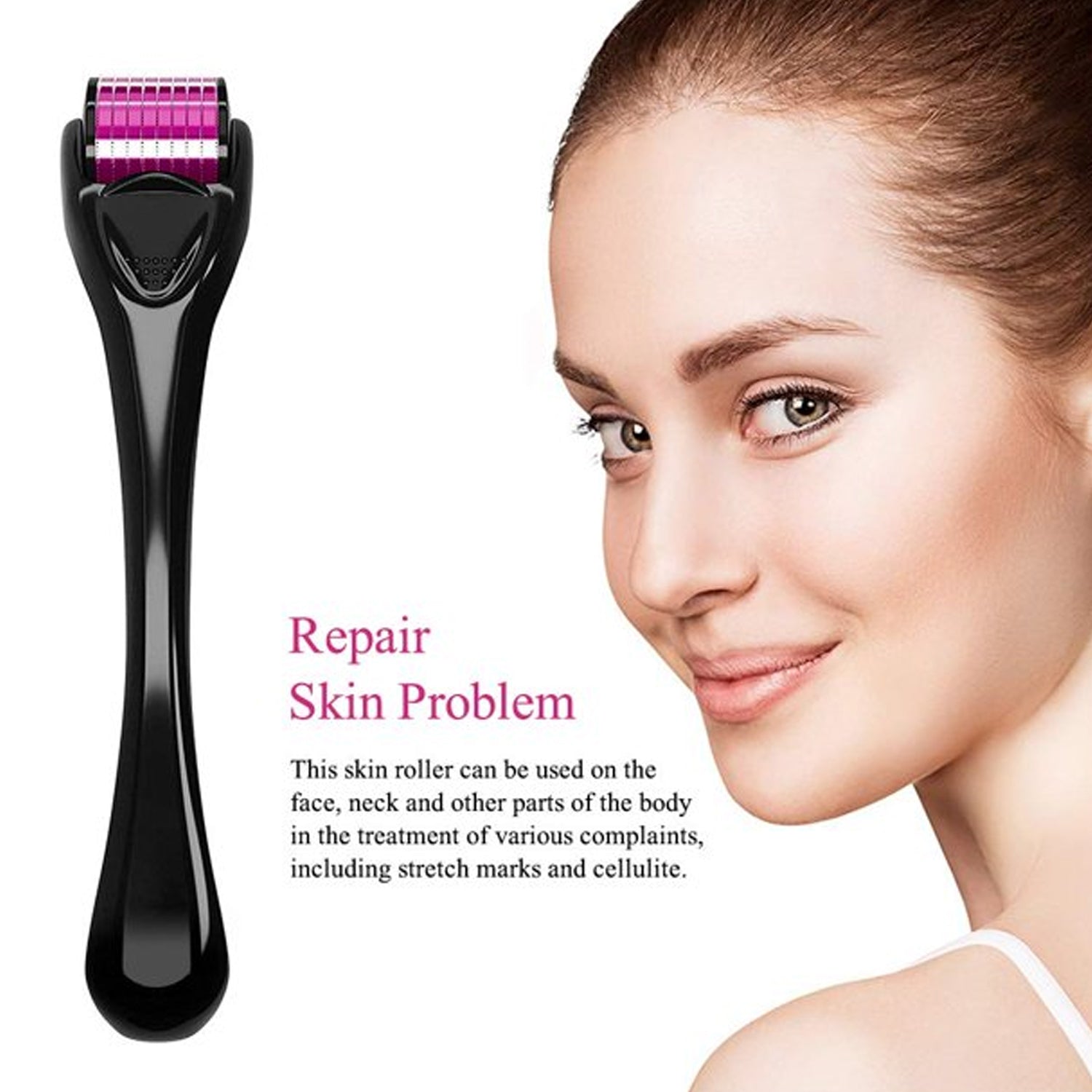 Derma Roller Anti Ageing and Facial Scrubs & Polishes Scar Removal Hair Regrowth (1mm) - Springkart 