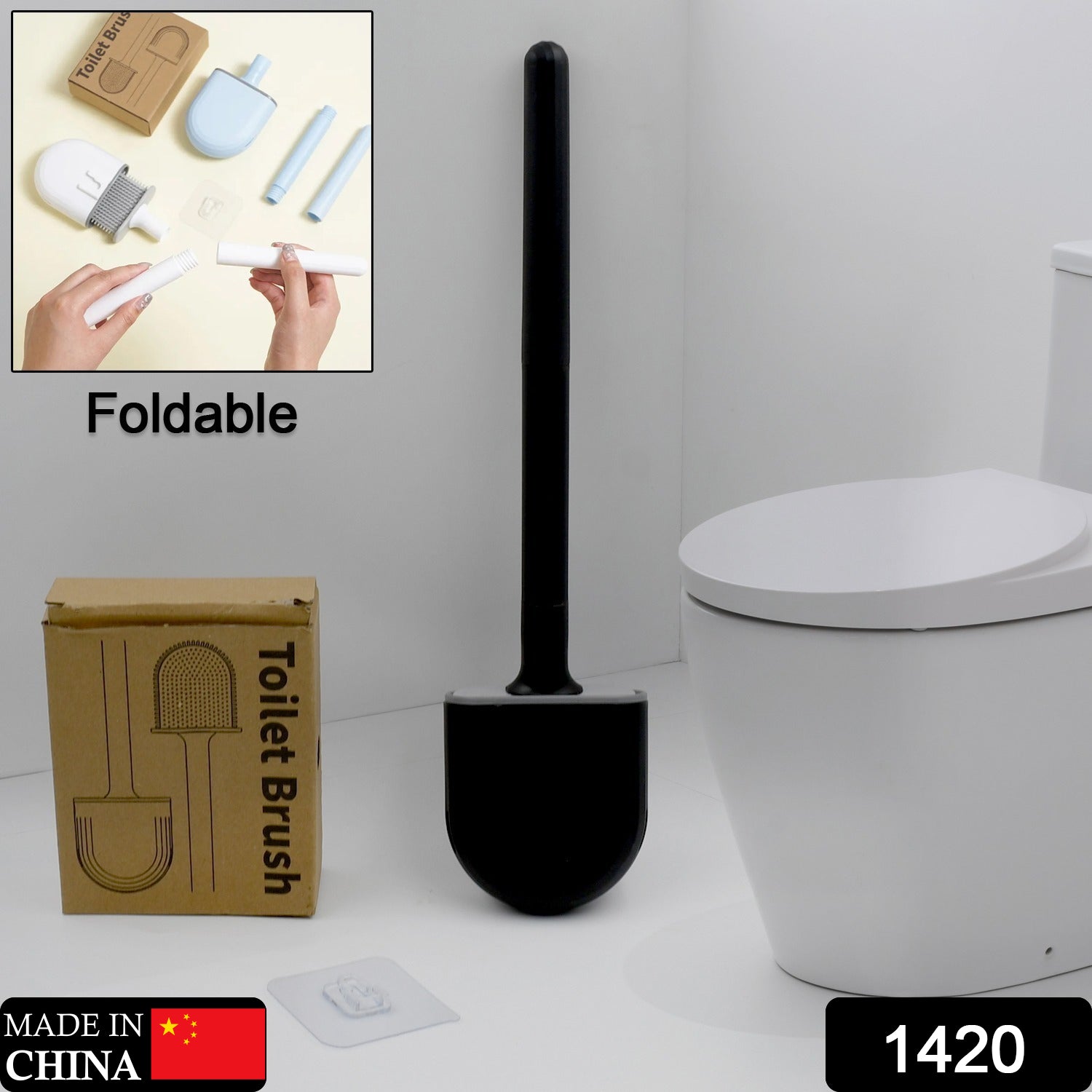Silicone Toilet Brush with Holder Stand for Bathroom Cleaning - Springkart 
