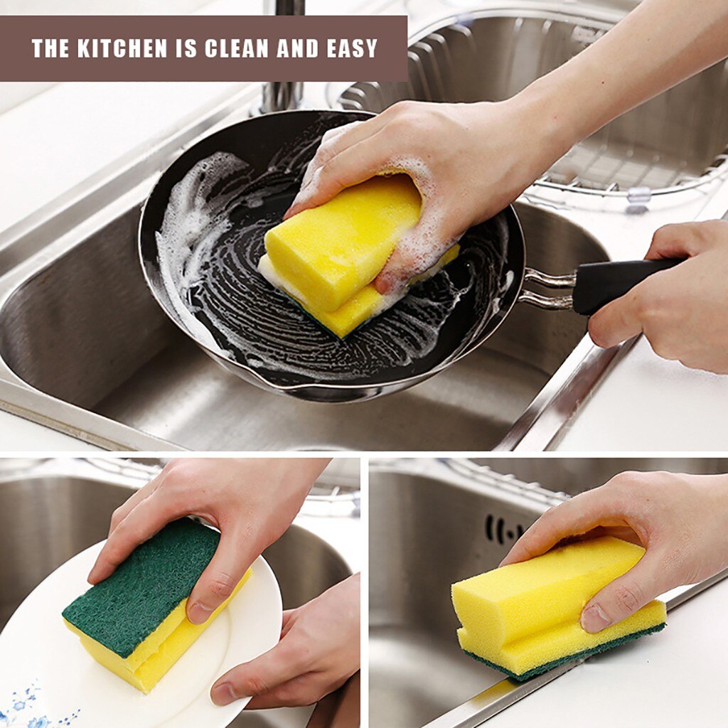 Scrub Sponge 2 in 1 PAD for Kitchen, Sink, Bathroom Cleaning Scrubber - Springkart 