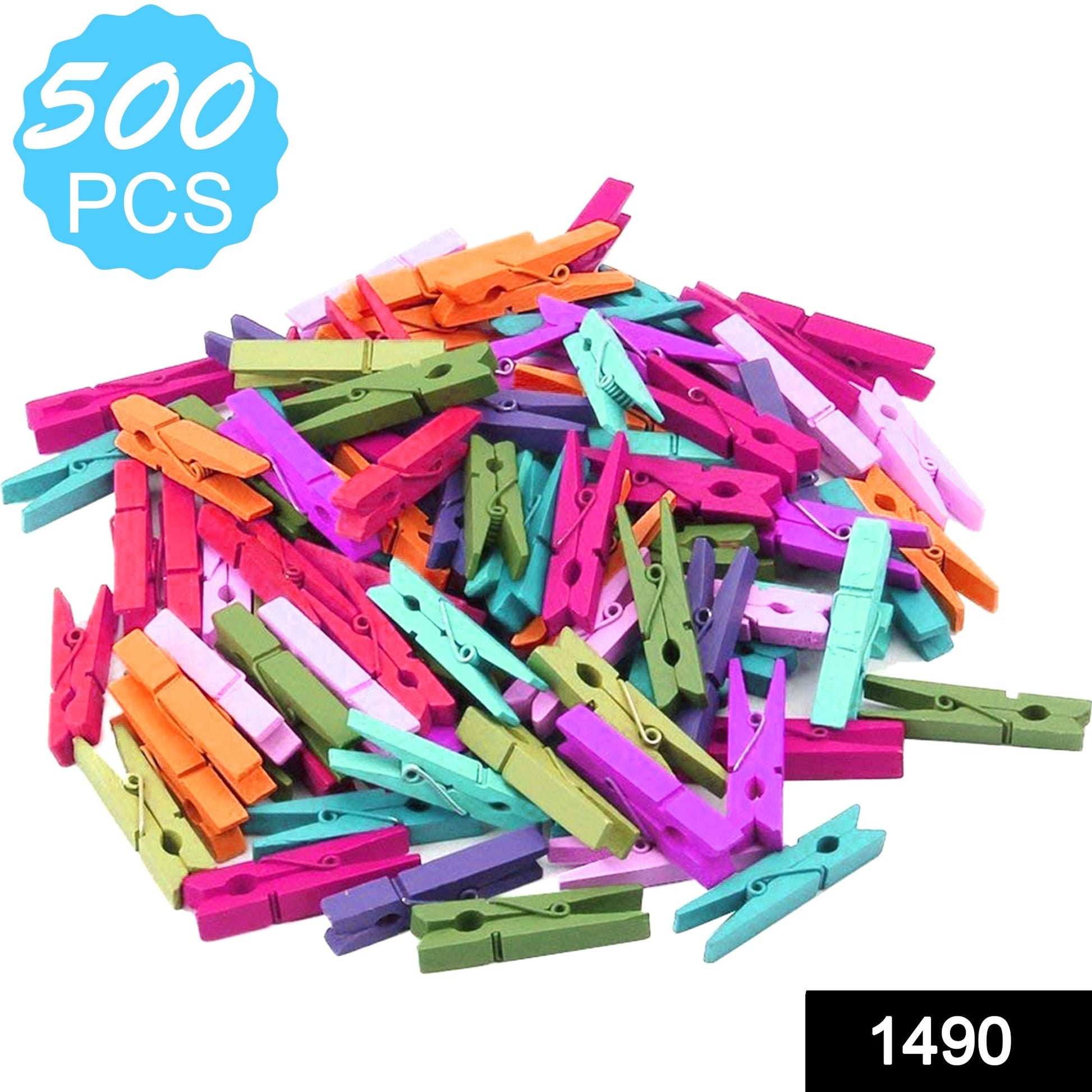 Multipurpose Wooden Clips / Cloth Pegs (Large, 500 Pcs) - Springkart 