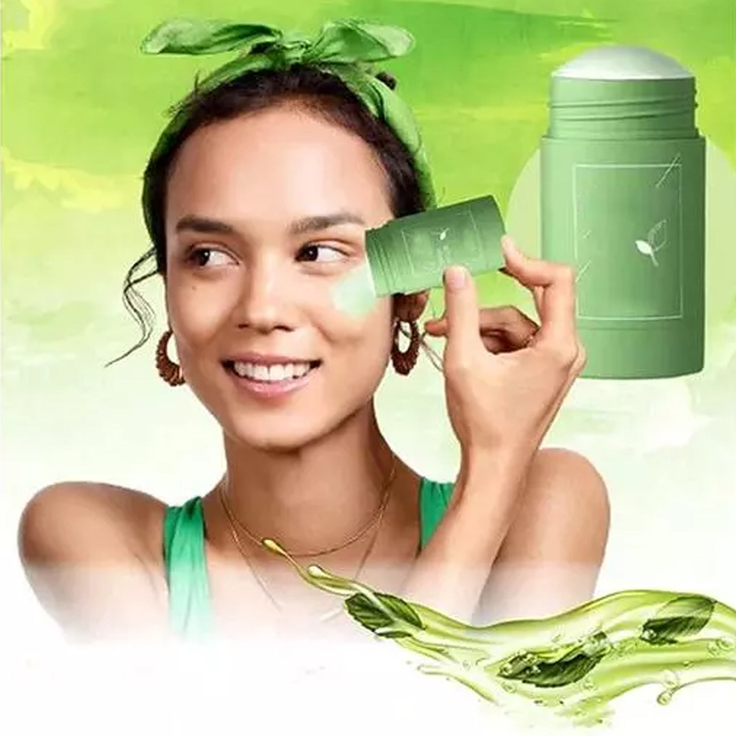 Green Tea Purifying Clay Stick Mask for Acne & Oil Control - Springkart 