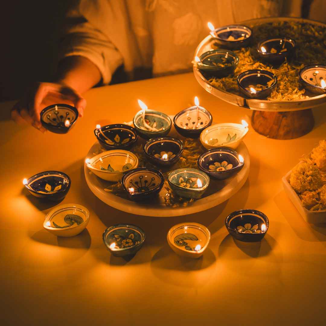 Assorted Blue Pottery Diya (Set Of 20)Assorted Blue Pottery Diya (Set Of 20)                Assorted Blue Pottery Diya (Set Of 20)