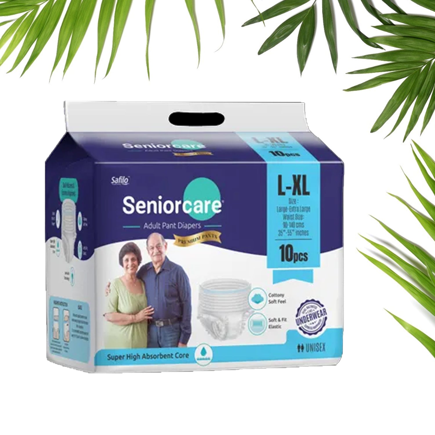 Large - Extra Large Senior care Adult Pull Up Diaper Pants (Waist Size (90-140 Cm | 35 -55 Inch) Adult Diapers ( Large - Extra Large L-XL10Pc) - Springkart 