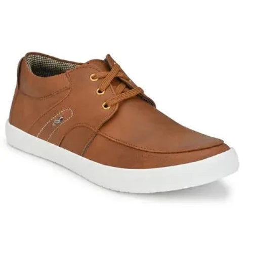 Tan Lace-Up Casual Shoes for Men's - Springkart 