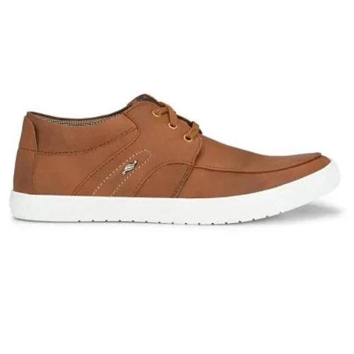 Tan Lace-Up Casual Shoes for Men's - Springkart 