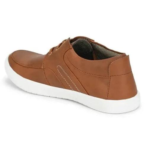 Tan Lace-Up Casual Shoes for Men's - Springkart 