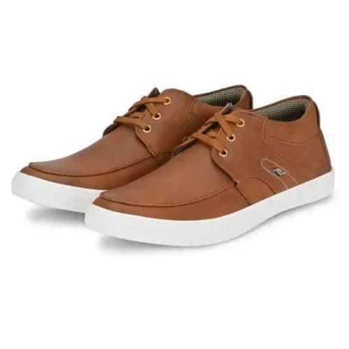 Tan Lace-Up Casual Shoes for Men's - Springkart 