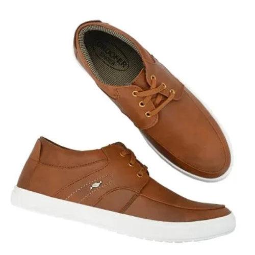 Tan Lace-Up Casual Shoes for Men's - Springkart 