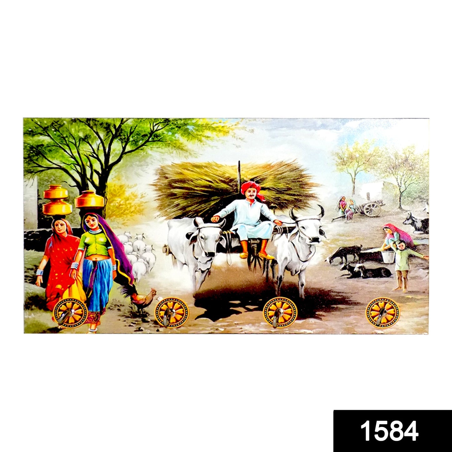 Decorative Wooden Landscape Art with Hooks for Wall Hanging - Springkart 